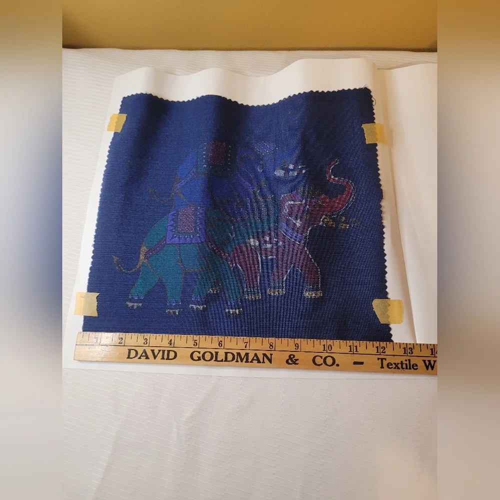 Thai Silk Art Painting Lucky Elephant Tapestry